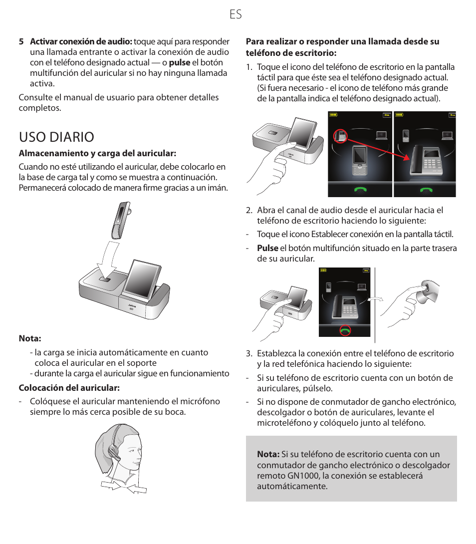 Uso diario | Jabra GO 6470 User Manual | Page 31 / 40