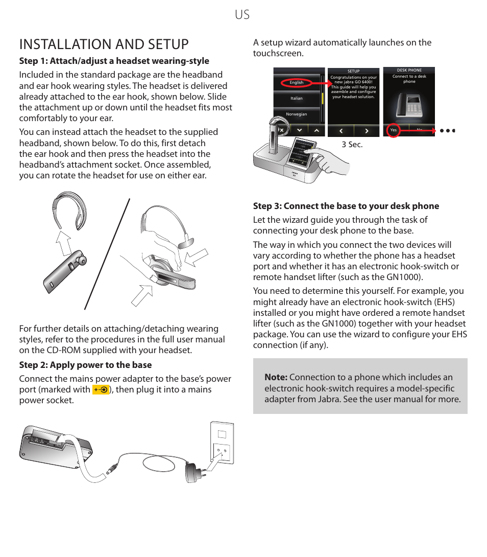 Installation and setup | Jabra GO 6470 User Manual | Page 4 / 40