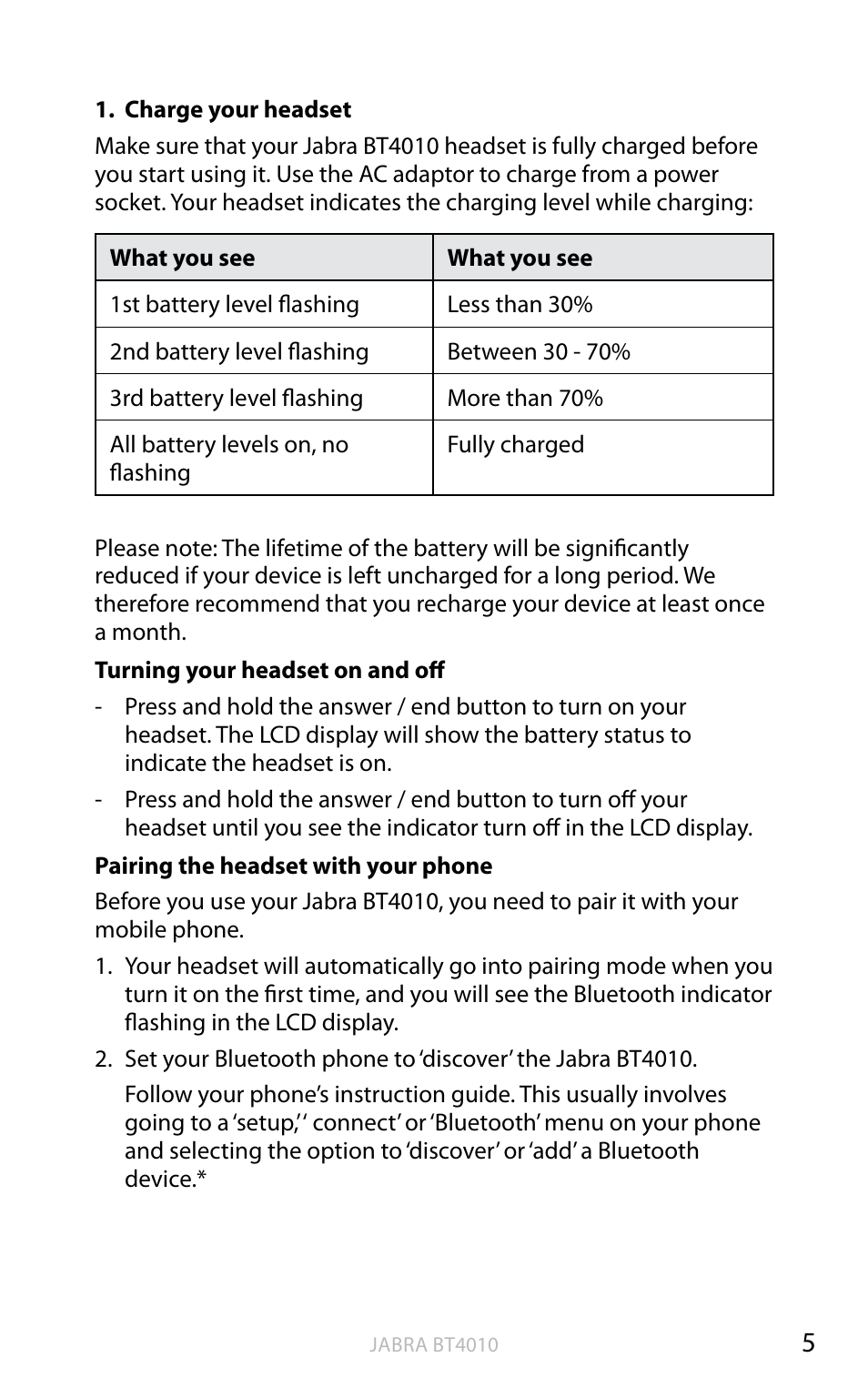 English | Jabra BT4010 User Manual | Page 6 / 73