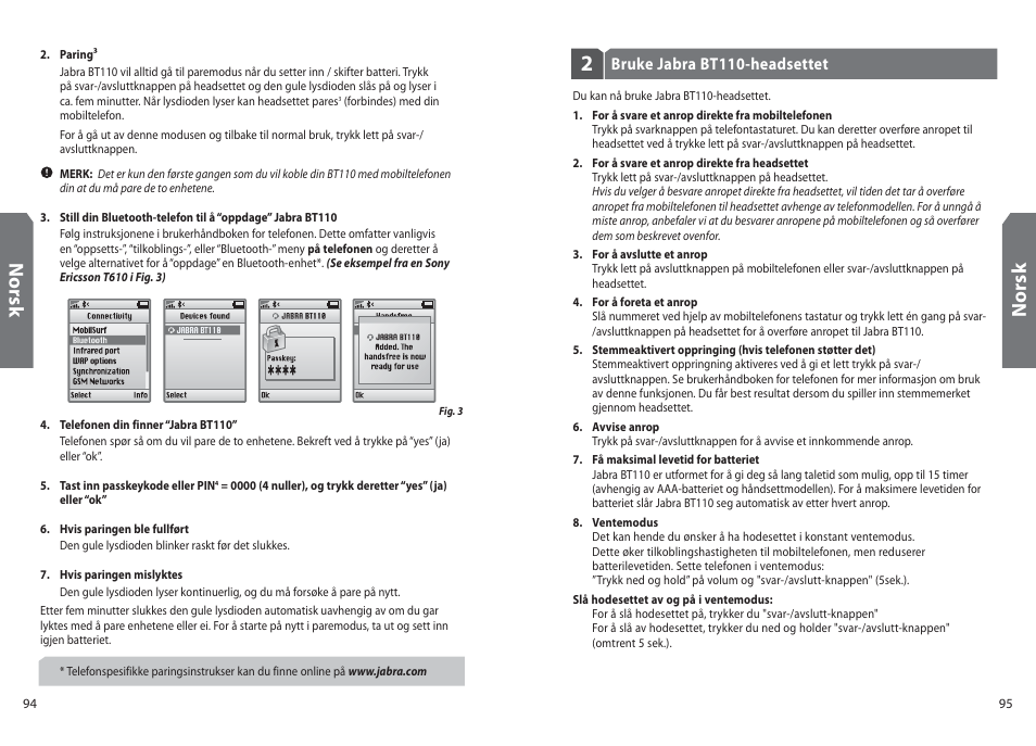 No rs k | Jabra BT110 User Manual | Page 49 / 65