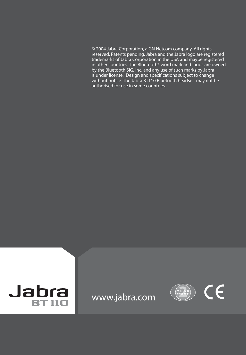 Jabra BT110 User Manual | Page 65 / 65