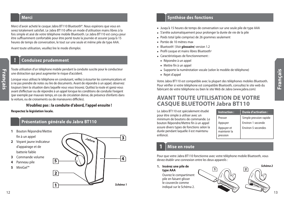 Fr an ça is | Jabra BT110 User Manual | Page 8 / 65