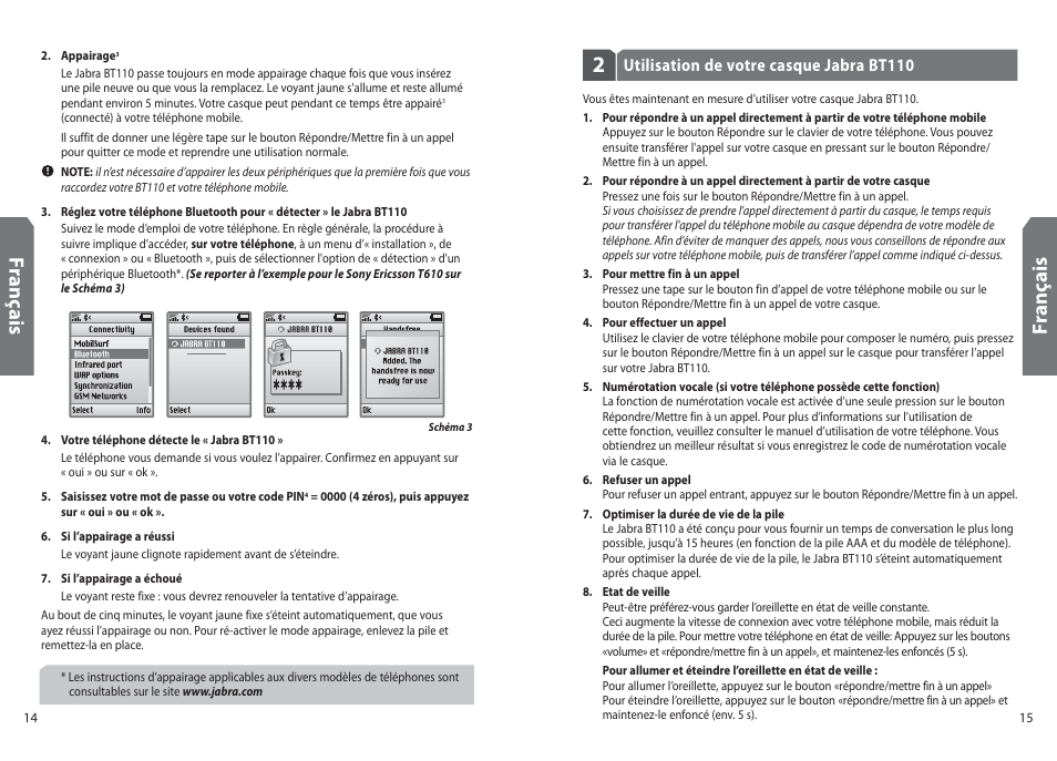 Fr an ça is | Jabra BT110 User Manual | Page 9 / 65