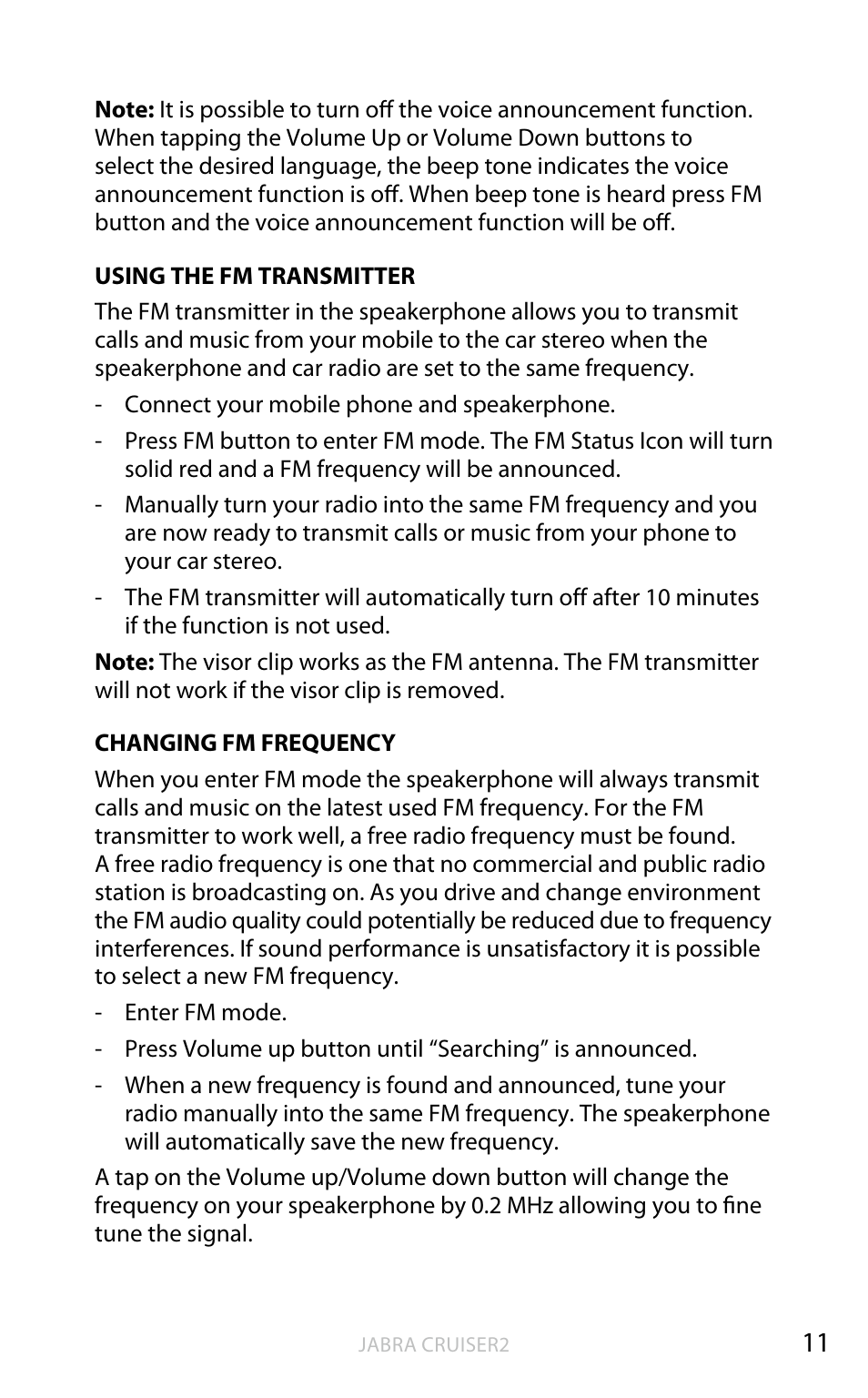 English | Jabra CRUISER2 User Manual | Page 12 / 17