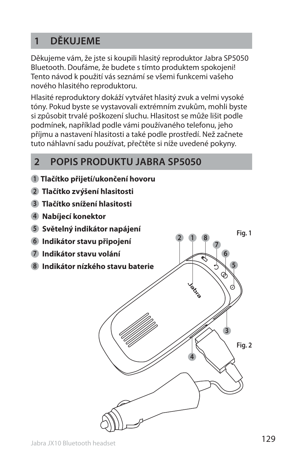 1 děkujeme | Jabra SP5050 User Manual | Page 131 / 221