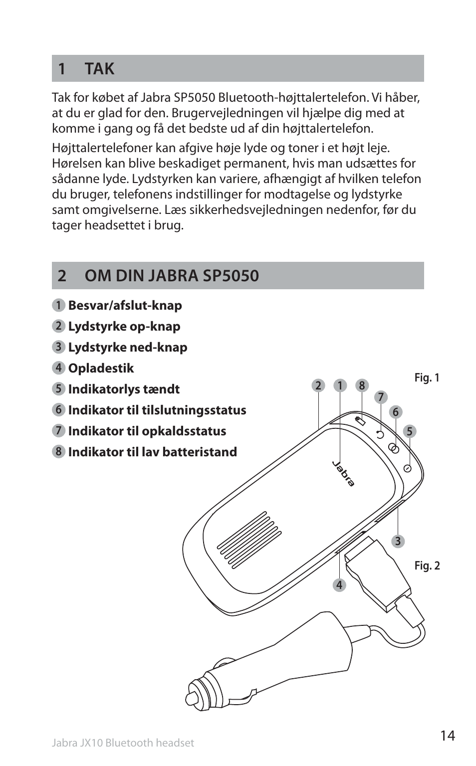 1 tak | Jabra SP5050 User Manual | Page 16 / 221