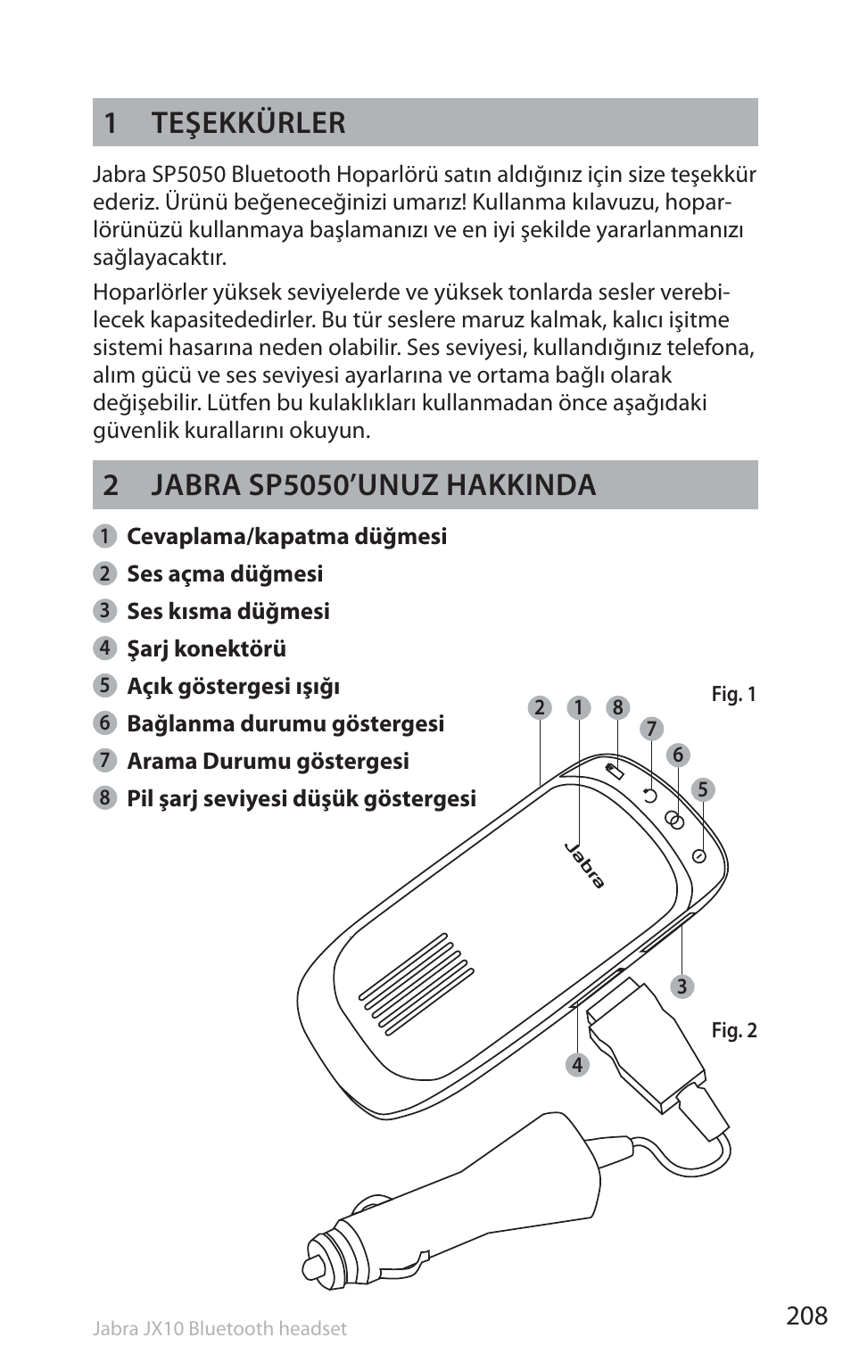 1 teşekkürler | Jabra SP5050 User Manual | Page 210 / 221