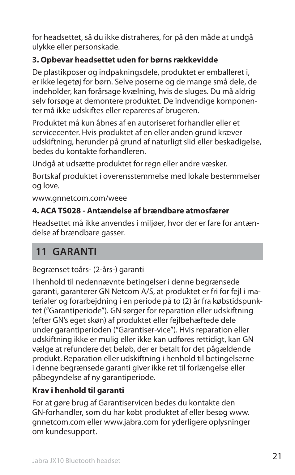 11 garanti | Jabra SP5050 User Manual | Page 23 / 221