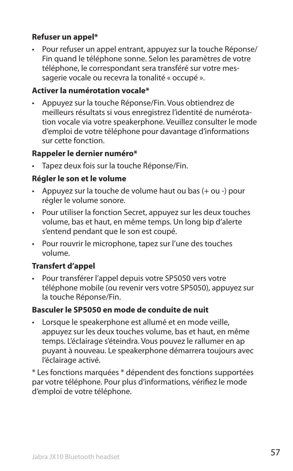 Jabra SP5050 User Manual | Page 59 / 221