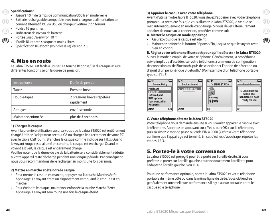 Mise en route, Portez-le à votre convenance | Jabra REVC 81-00491 User Manual | Page 27 / 31