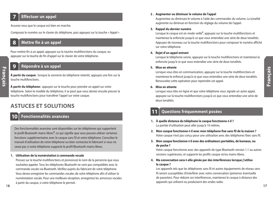 10 astuces et solutions, Fr an ça is | Jabra BT330 User Manual | Page 10 / 64