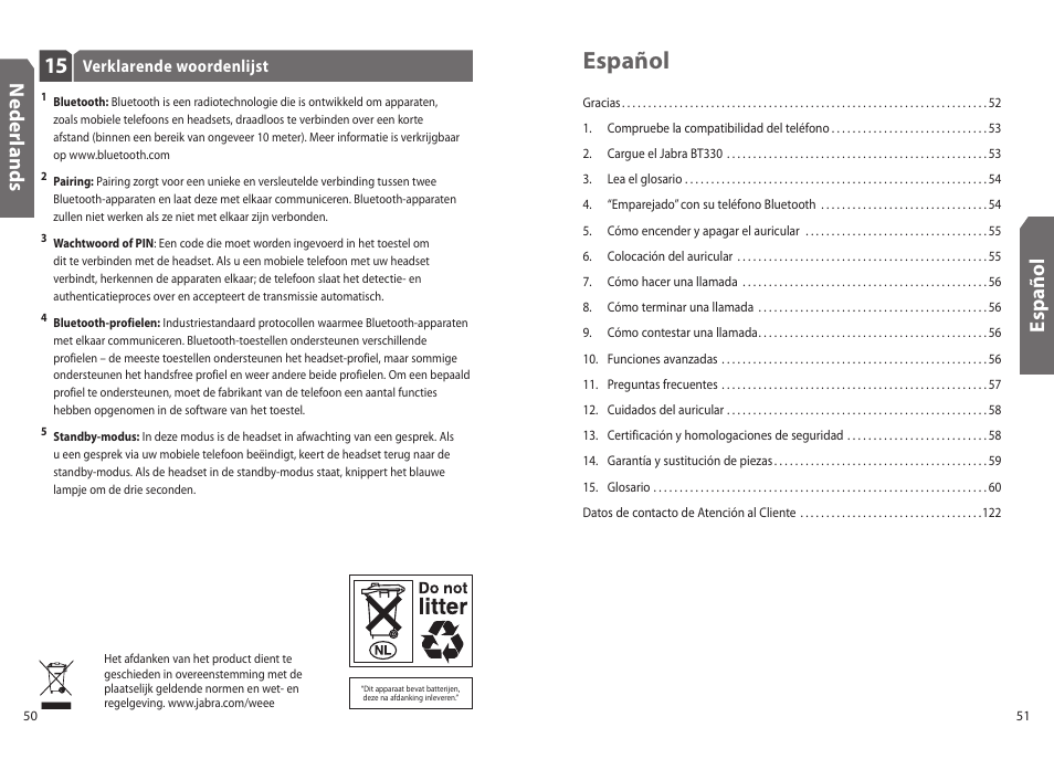 Español, Ned er la n d s, Es p añ o l | Jabra BT330 User Manual | Page 27 / 64