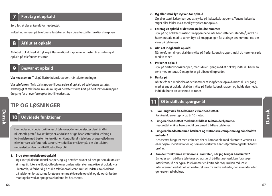 10 tip og løsninger, Dan sk | Jabra BT330 User Manual | Page 35 / 64