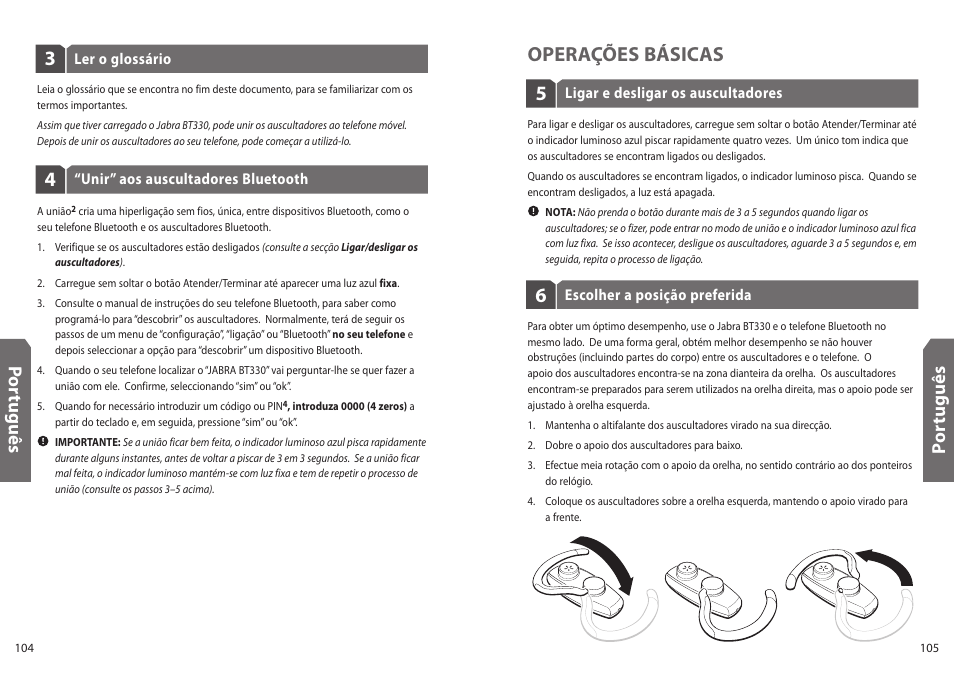 5operações básicas | Jabra BT330 User Manual | Page 54 / 64