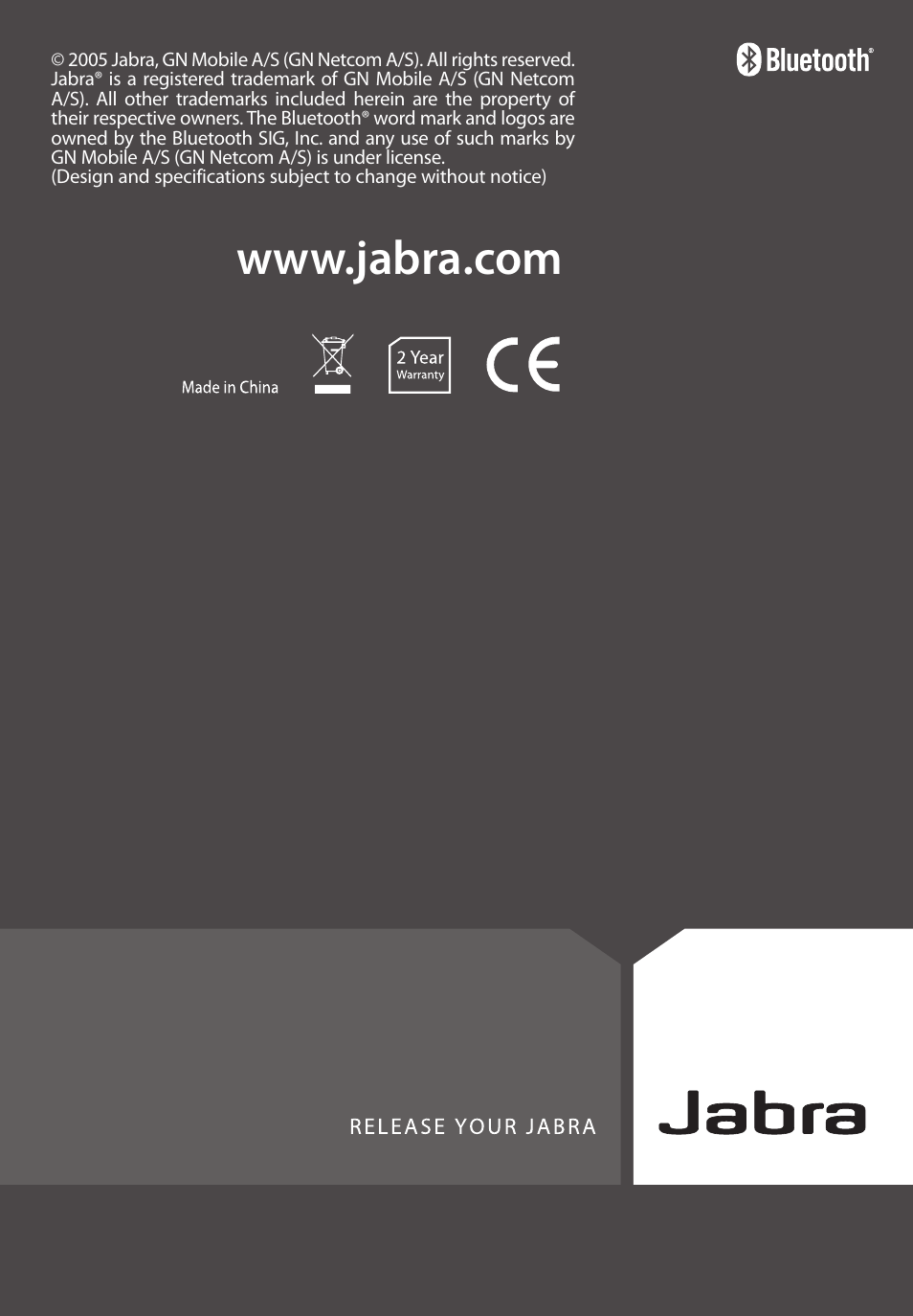 Jabra BT330 User Manual | Page 64 / 64