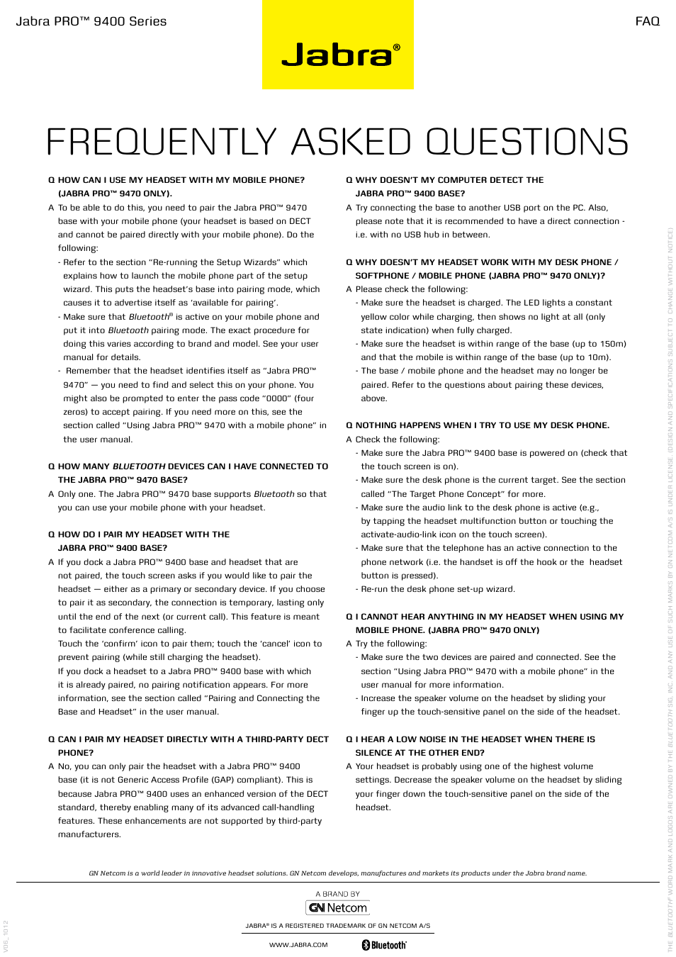 Jabra PRO 9400 User Manual | 3 pages