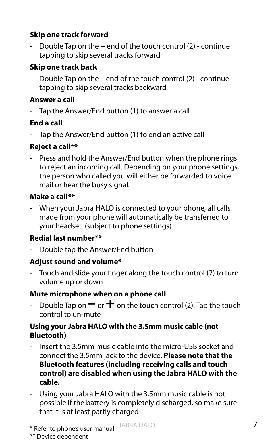 English | Jabra HALO BT650s User Manual | Page 10 / 518