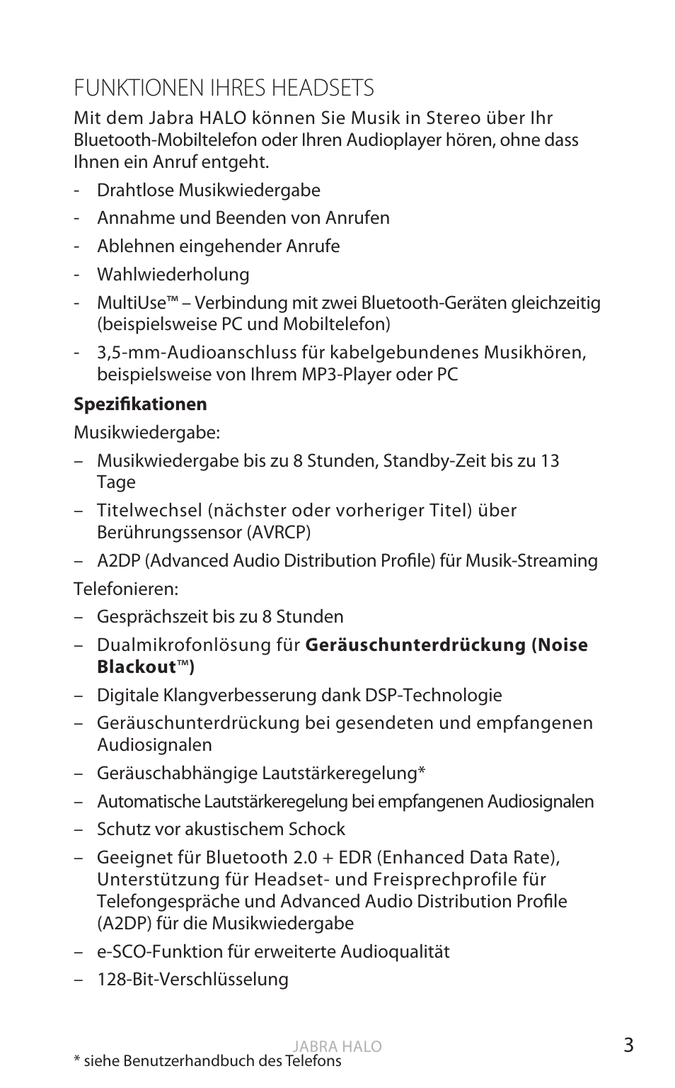 Englisch, Funktionen ihres headsets | Jabra HALO BT650s User Manual | Page 109 / 518