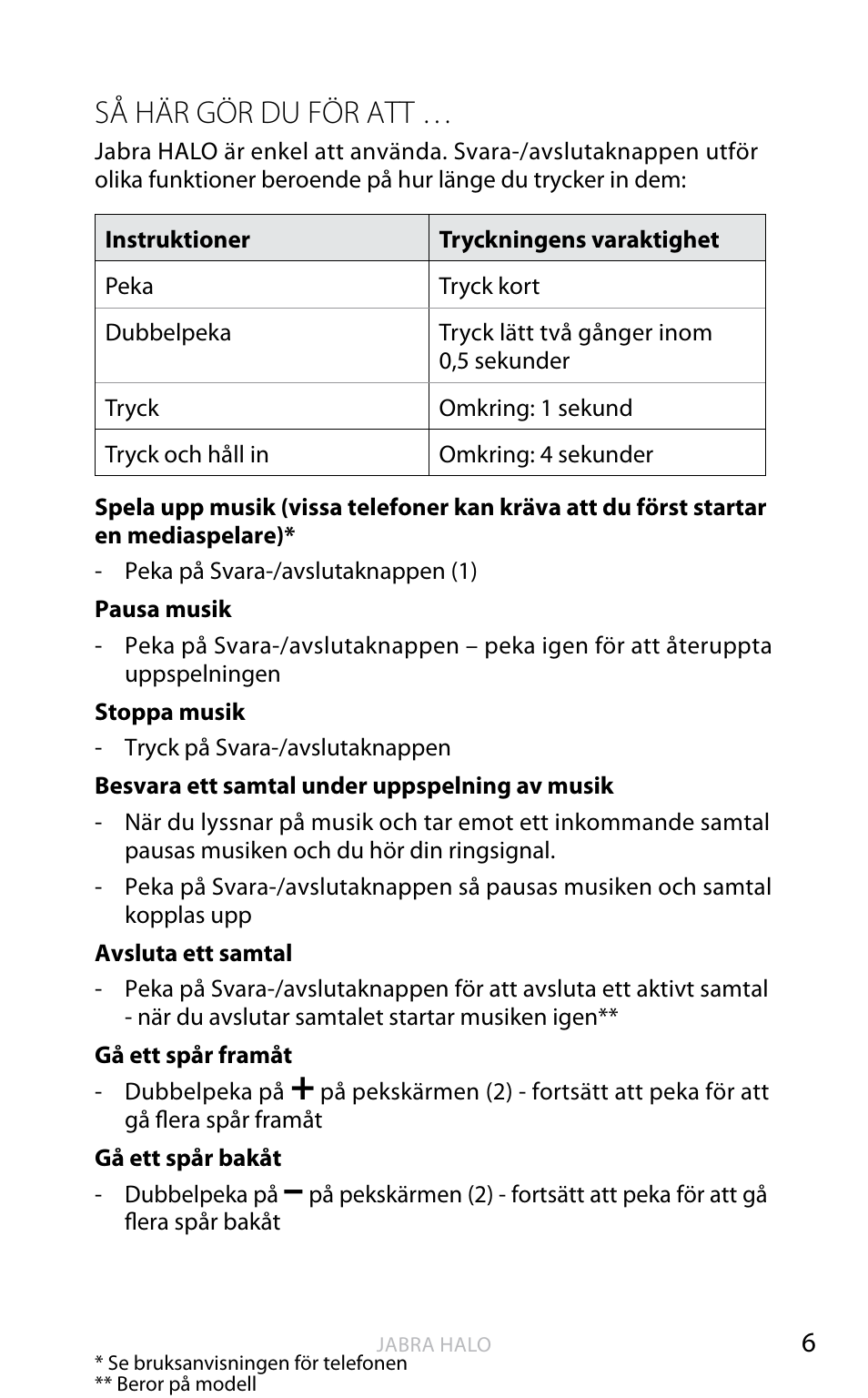 English, Så här gör du för att | Jabra HALO BT650s User Manual | Page 201 / 518