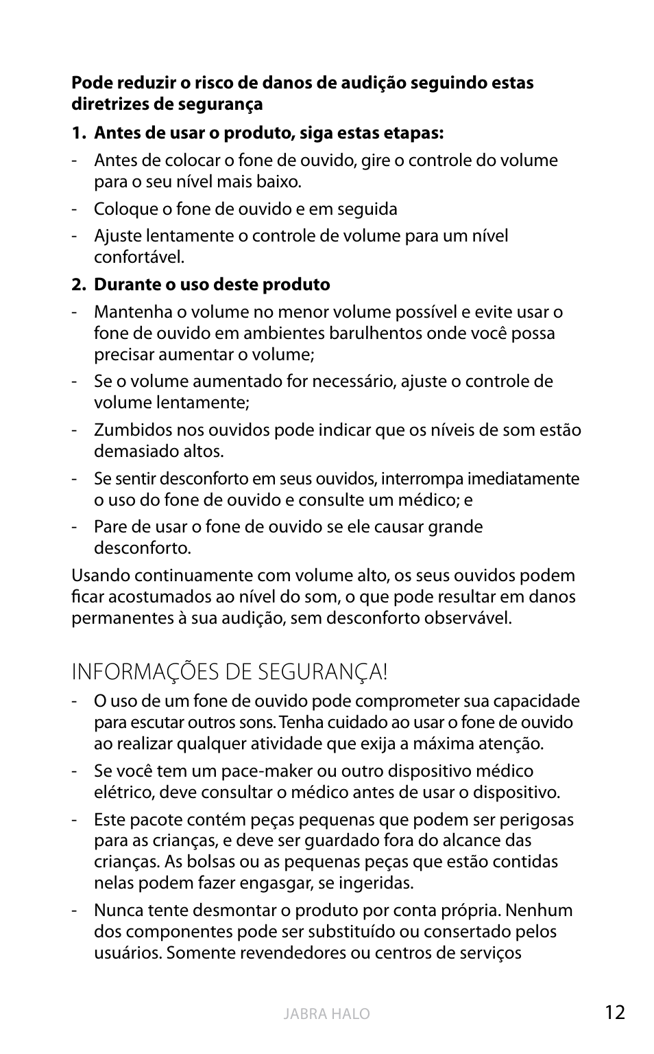 Inglês, Informações de segurança | Jabra HALO BT650s User Manual | Page 241 / 518