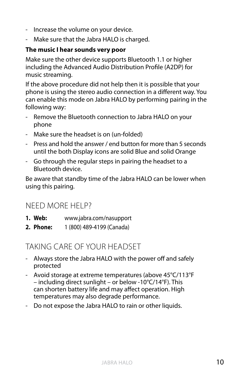 English, Need more help, Taking care of your headset | Jabra HALO BT650s User Manual | Page 29 / 518