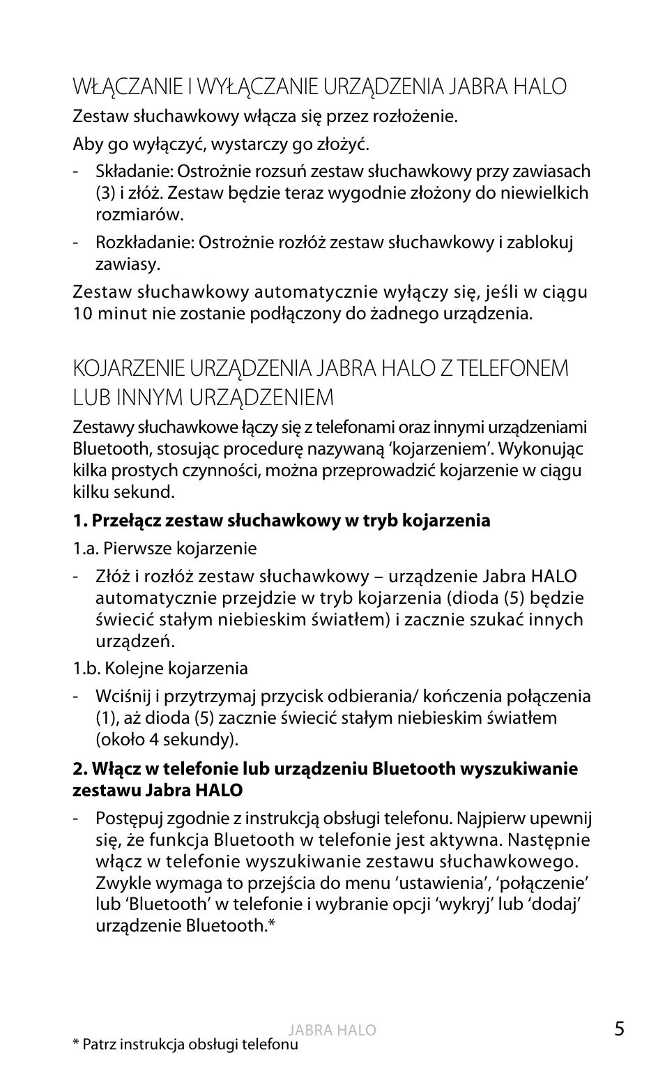 English, Włączanie i wyłączanie urządzenia jabra halo | Jabra HALO BT650s User Manual | Page 306 / 518