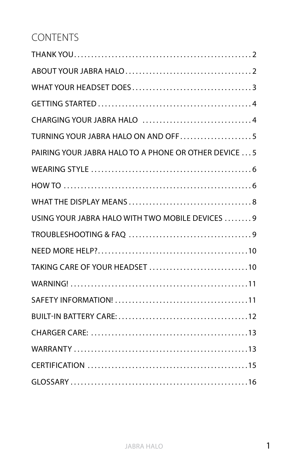 Jabra HALO BT650s User Manual | Page 4 / 518