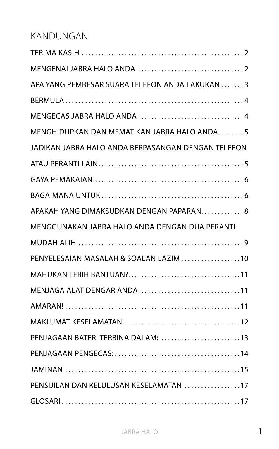 Bahasa inggeris, Kandungan | Jabra HALO BT650s User Manual | Page 488 / 518