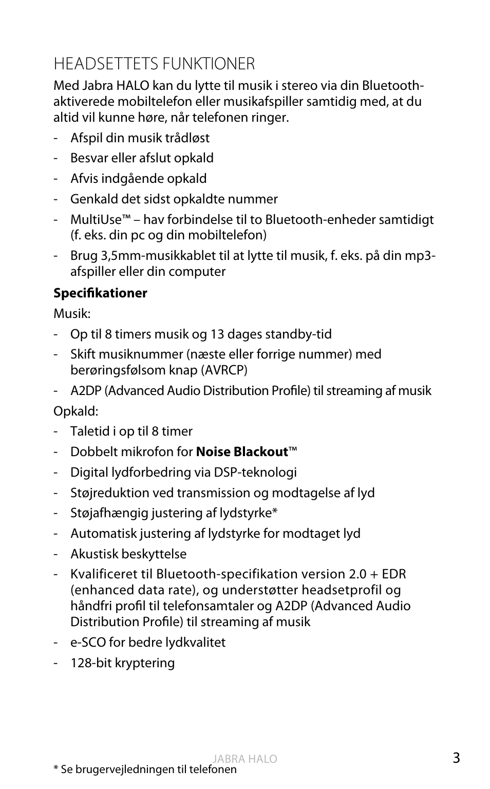 Eng elsk, Headsettets funktioner | Jabra HALO BT650s User Manual | Page 57 / 518