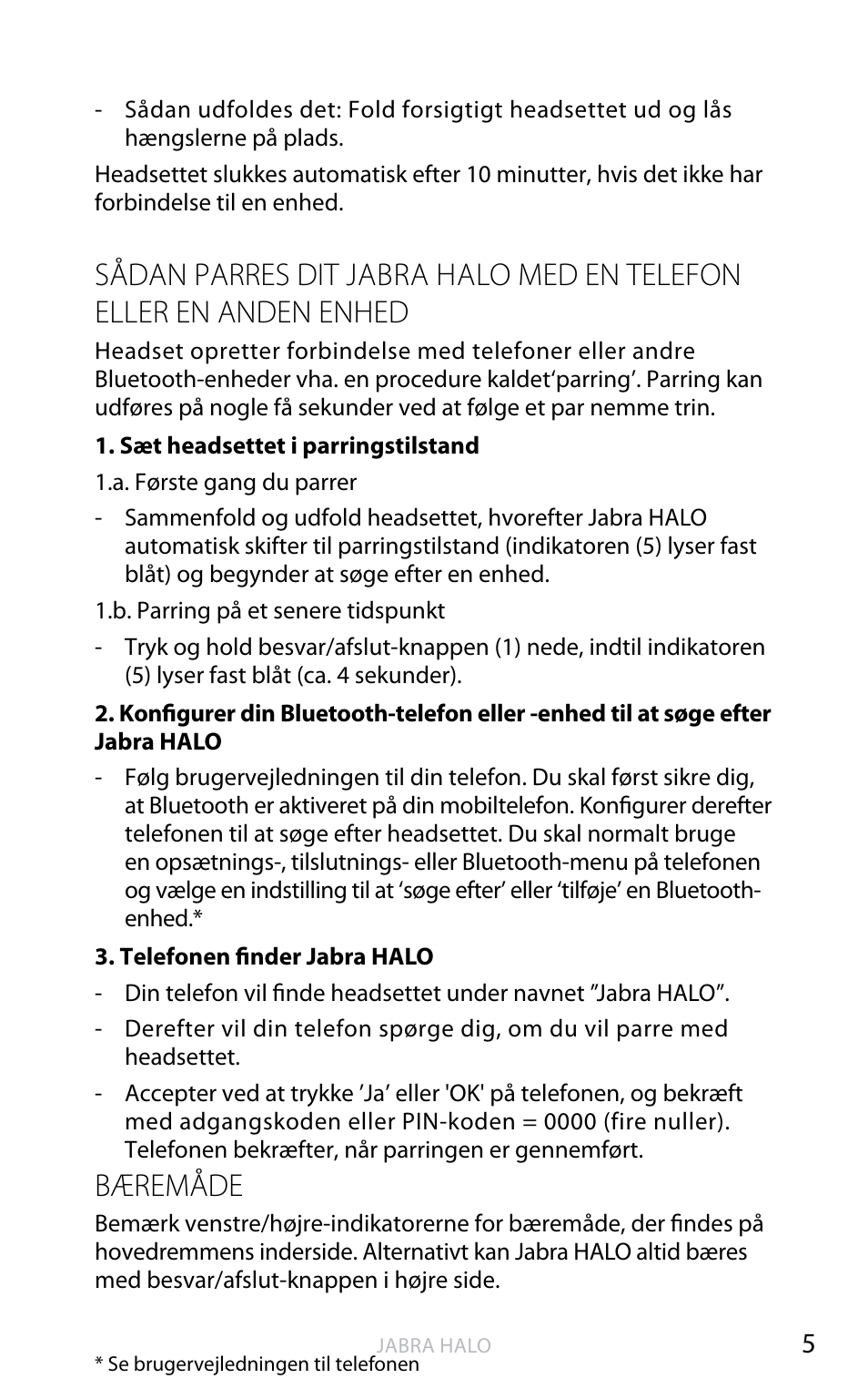 Eng elsk, Bæremåde | Jabra HALO BT650s User Manual | Page 59 / 518