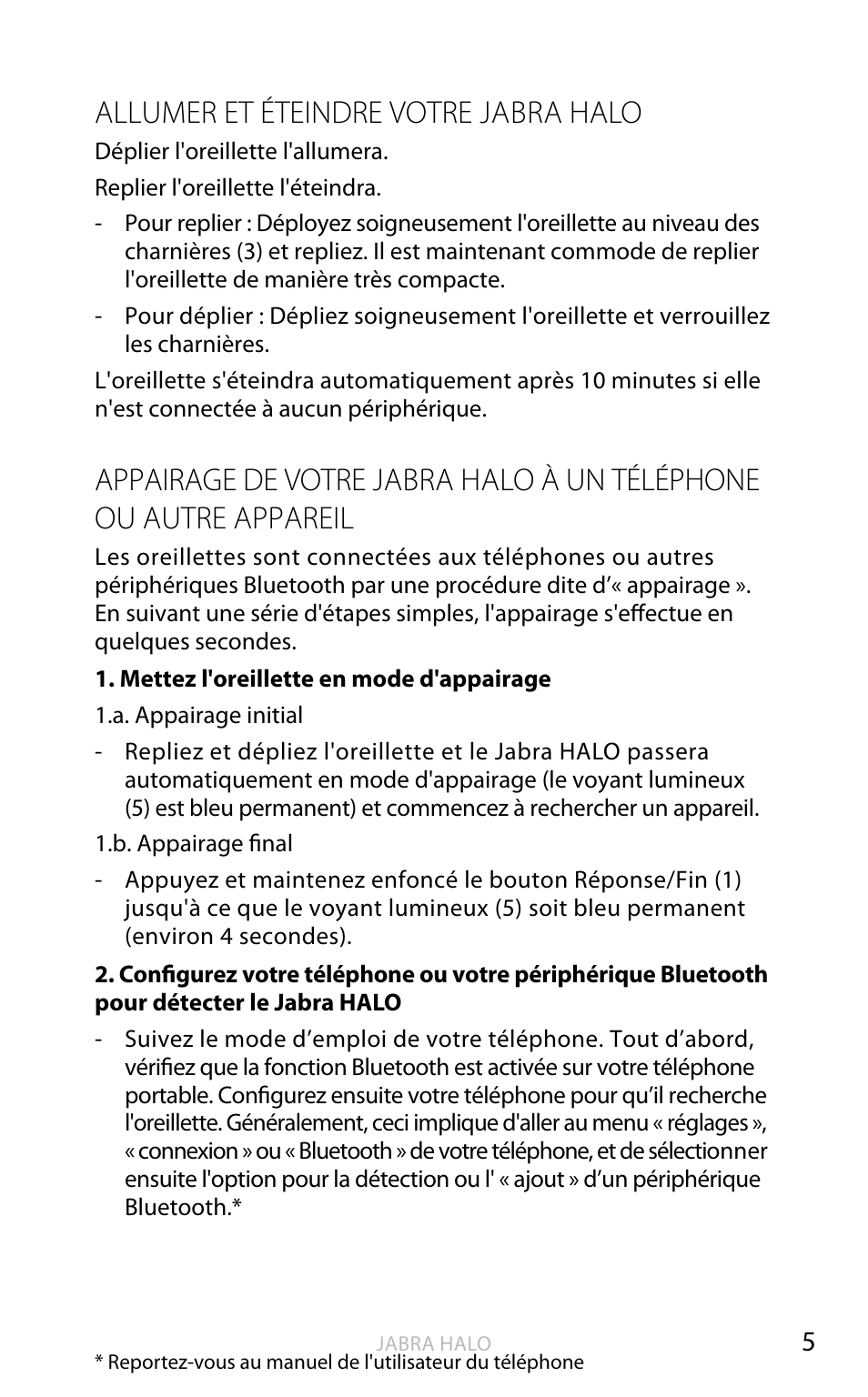 English, Allumer et éteindre votre jabra halo | Jabra HALO BT650s User Manual | Page 75 / 518