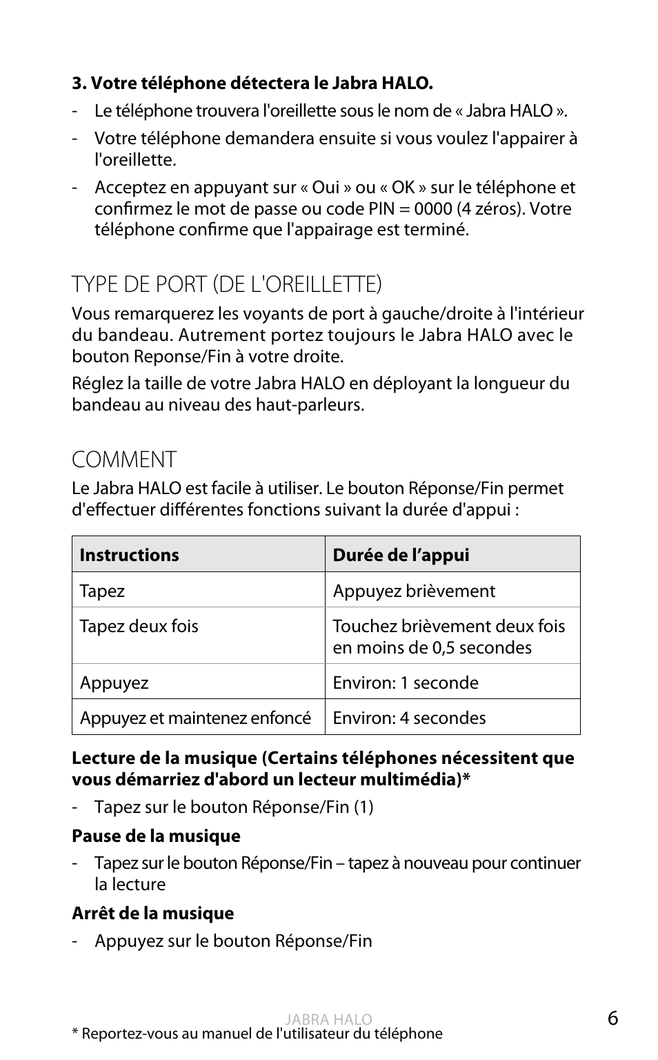 English, Type de port (de l'oreillette), Comment | Jabra HALO BT650s User Manual | Page 76 / 518