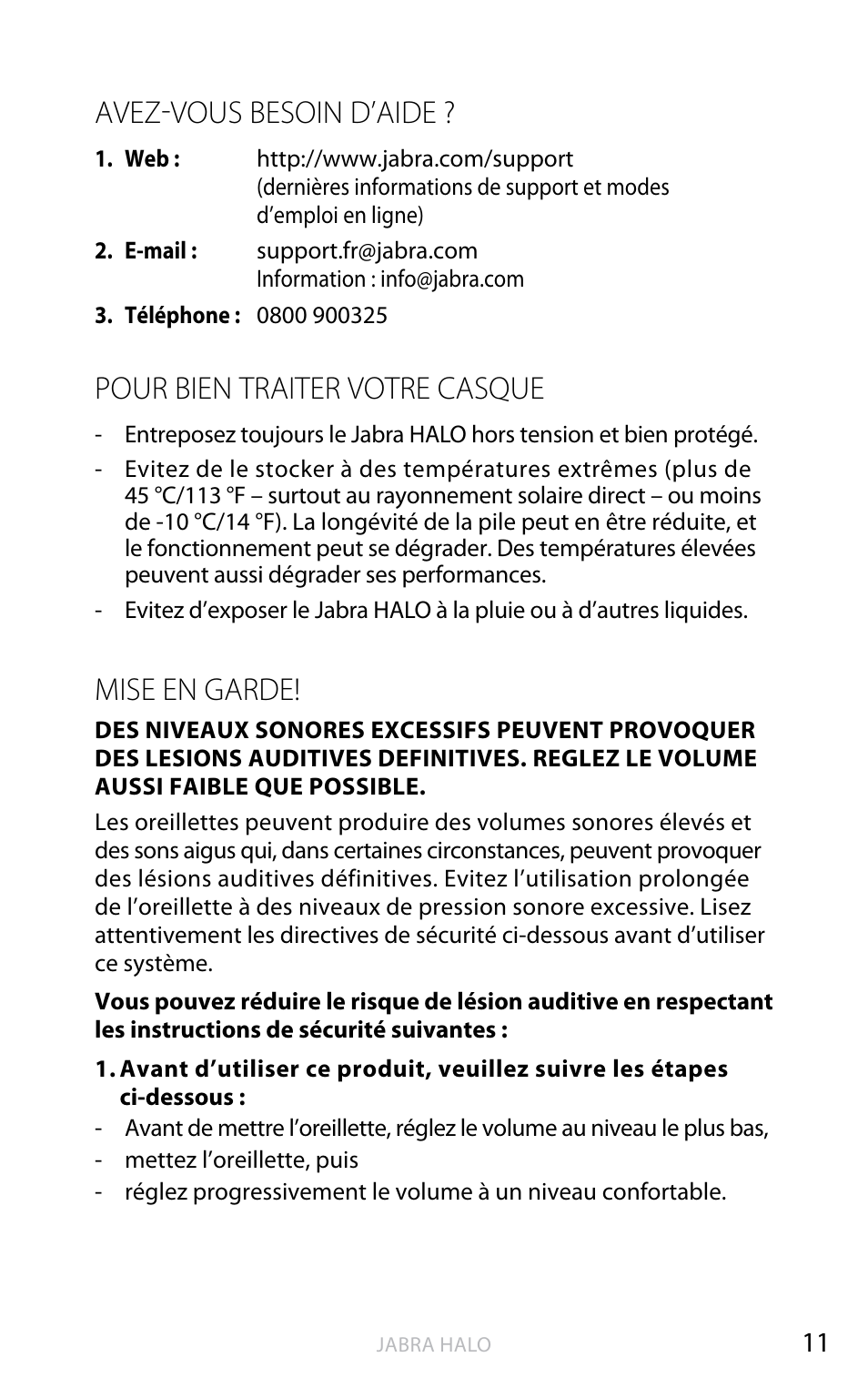 English, Avez-vous besoin d’aide, Pour bien traiter votre casque | Mise en garde | Jabra HALO BT650s User Manual | Page 81 / 518