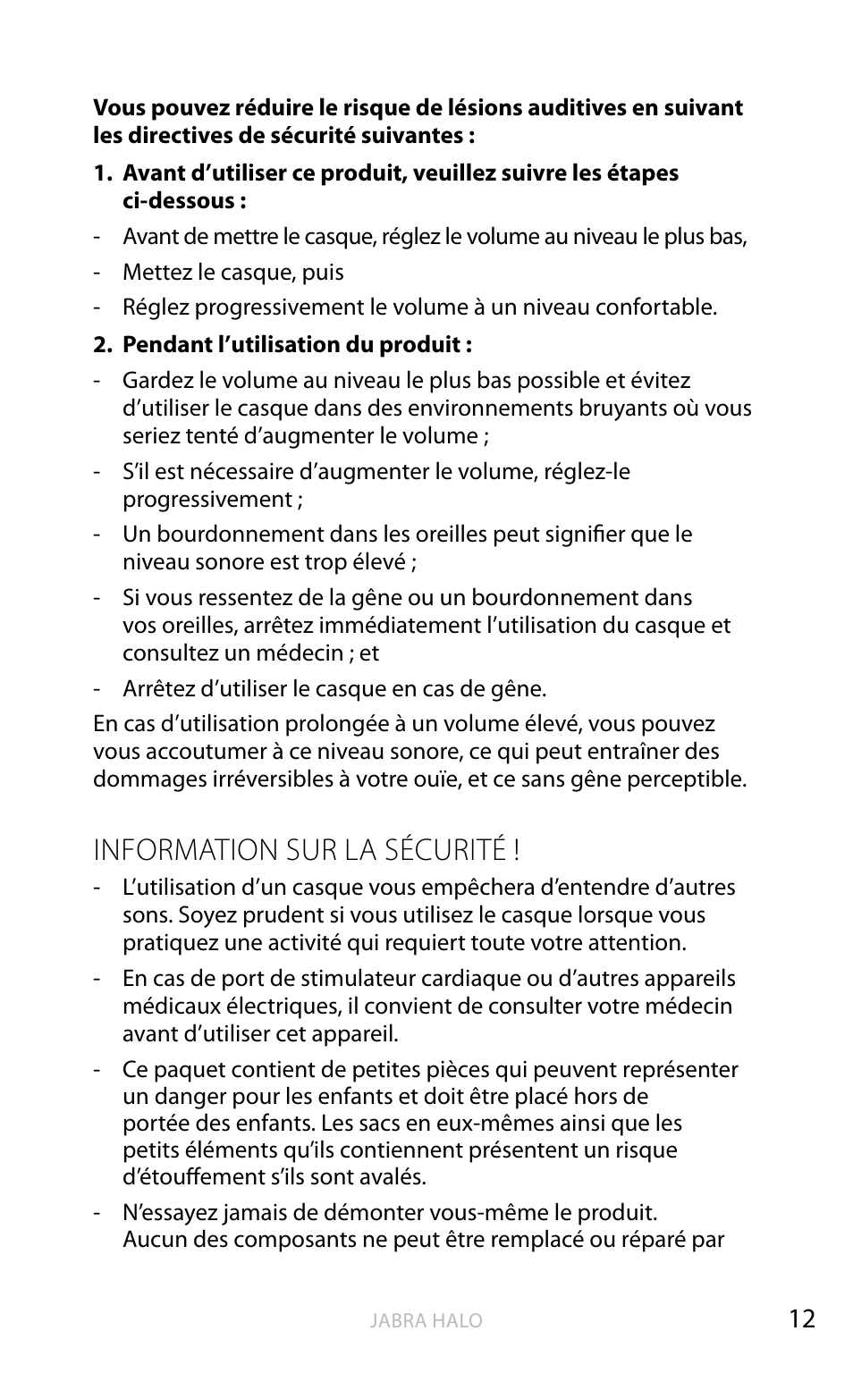 English, Information sur la sécurité | Jabra HALO BT650s User Manual | Page 99 / 518