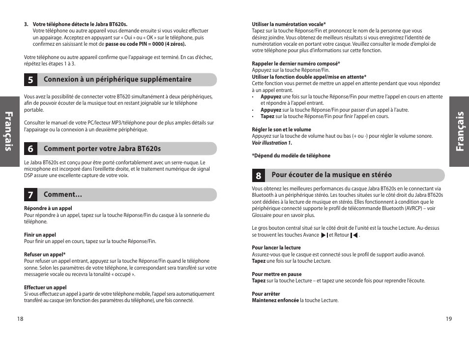 Fr an ça is | Jabra BT620s User Manual | Page 12 / 75