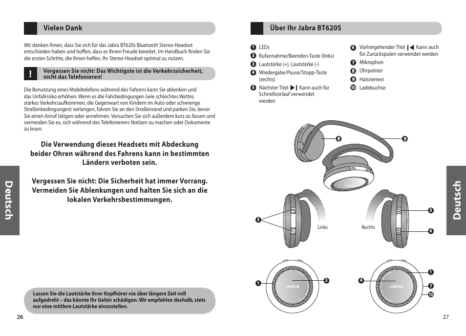 Deu ts ch | Jabra BT620s User Manual | Page 16 / 75