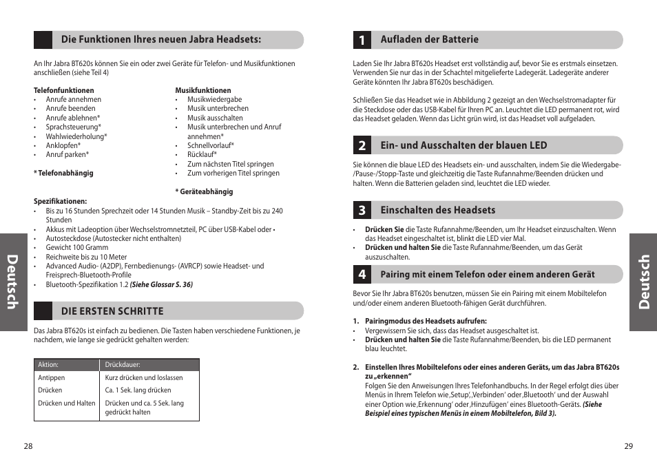 Deu ts ch | Jabra BT620s User Manual | Page 17 / 75