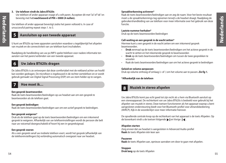 Ned er la n d s | Jabra BT620s User Manual | Page 30 / 75