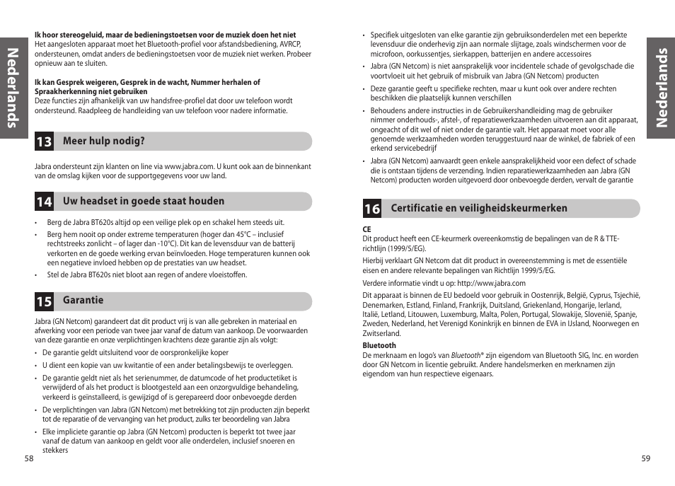 Ned er la n d s | Jabra BT620s User Manual | Page 32 / 75