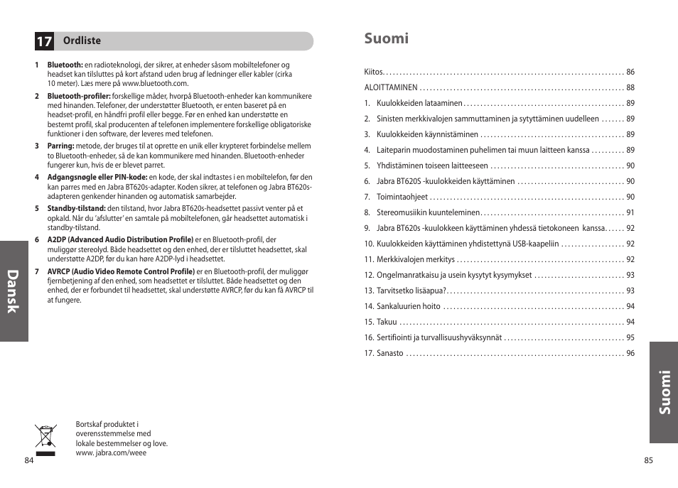 Dan sk | Jabra BT620s User Manual | Page 45 / 75