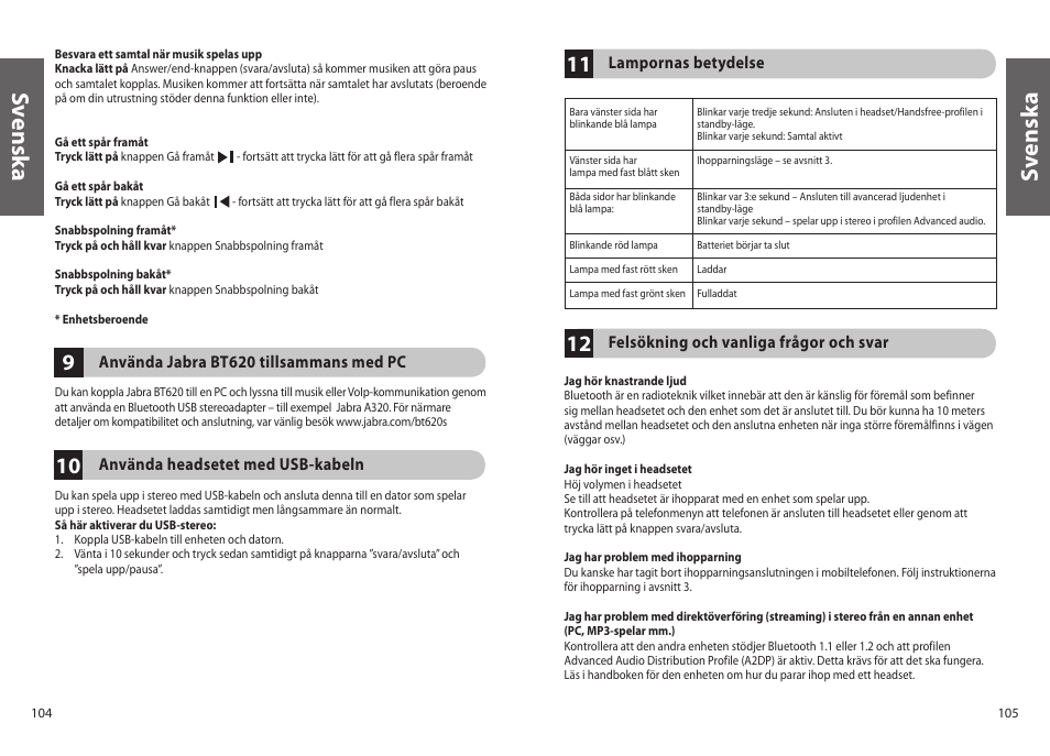 Sv en sk a | Jabra BT620s User Manual | Page 55 / 75