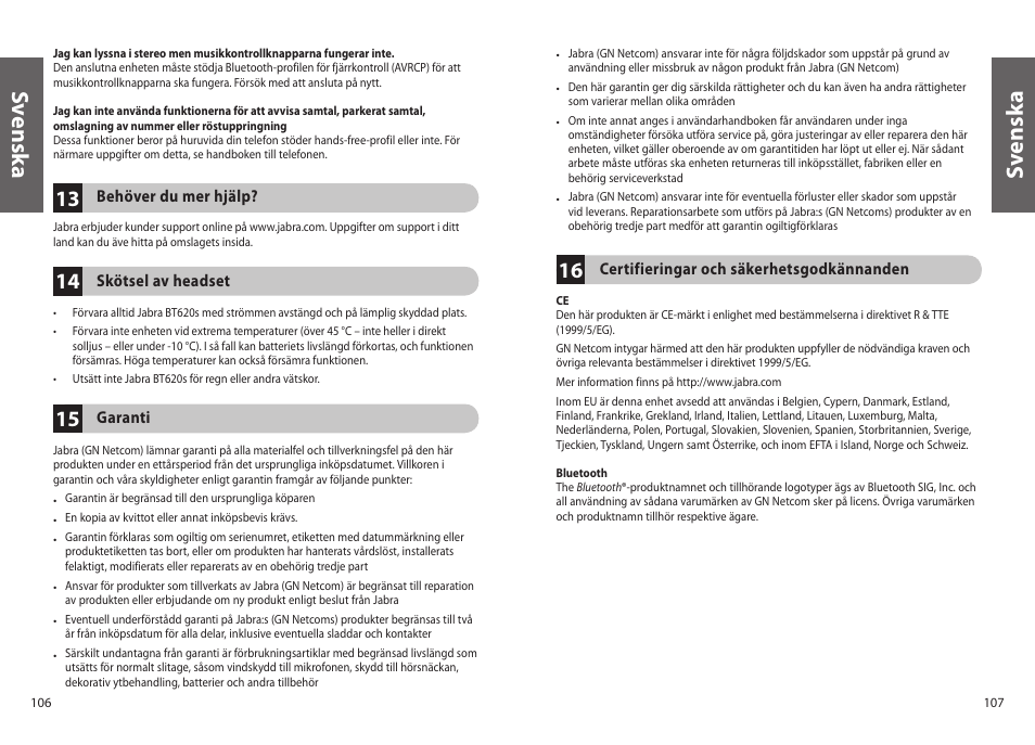 Sv en sk a | Jabra BT620s User Manual | Page 56 / 75