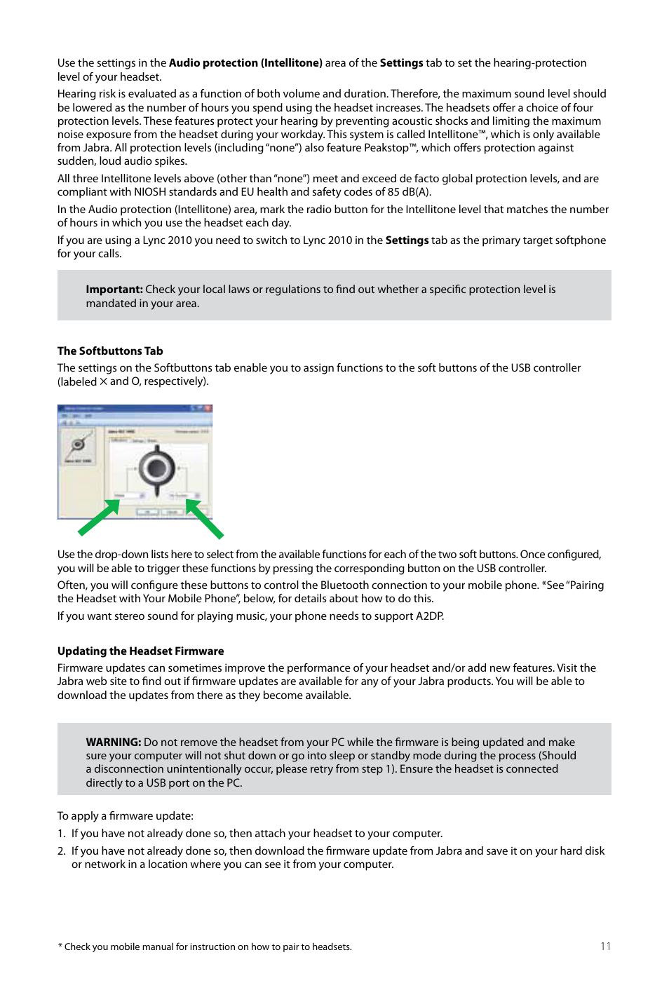 Jabra Duo anD mono heaDset 2400 User Manual | Page 11 / 15