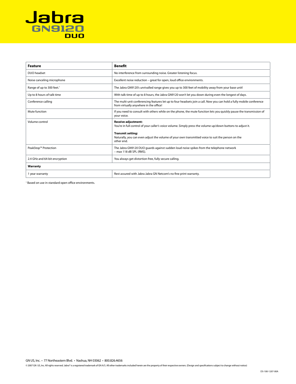 Jabra, Gn9120 | Jabra GN9120 DUO User Manual | Page 2 / 2
