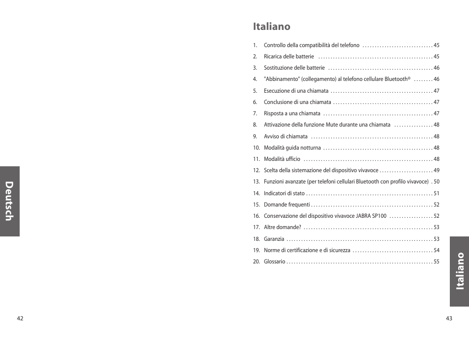 Deutsch, Italiano | Jabra SP100 User Manual | Page 23 / 88
