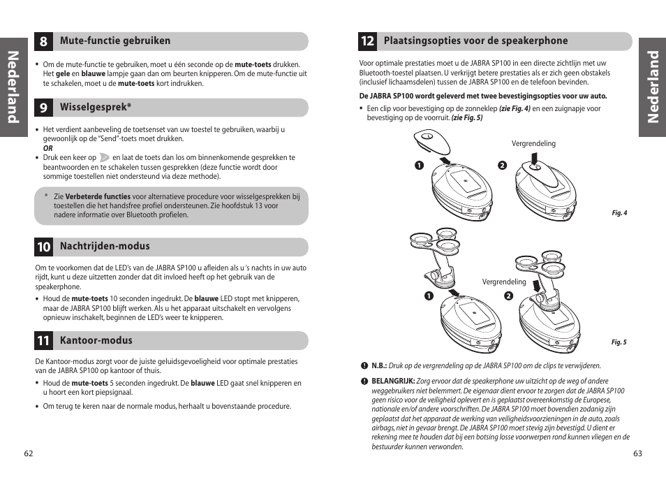 Nederland | Jabra SP100 User Manual | Page 33 / 88