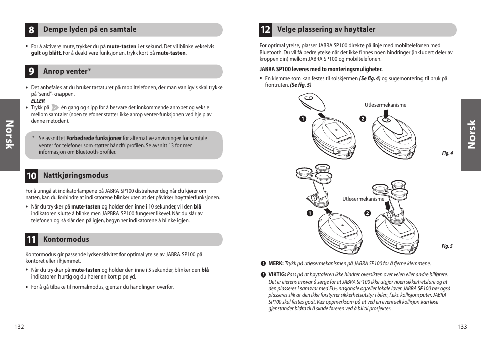Norsk | Jabra SP100 User Manual | Page 68 / 88