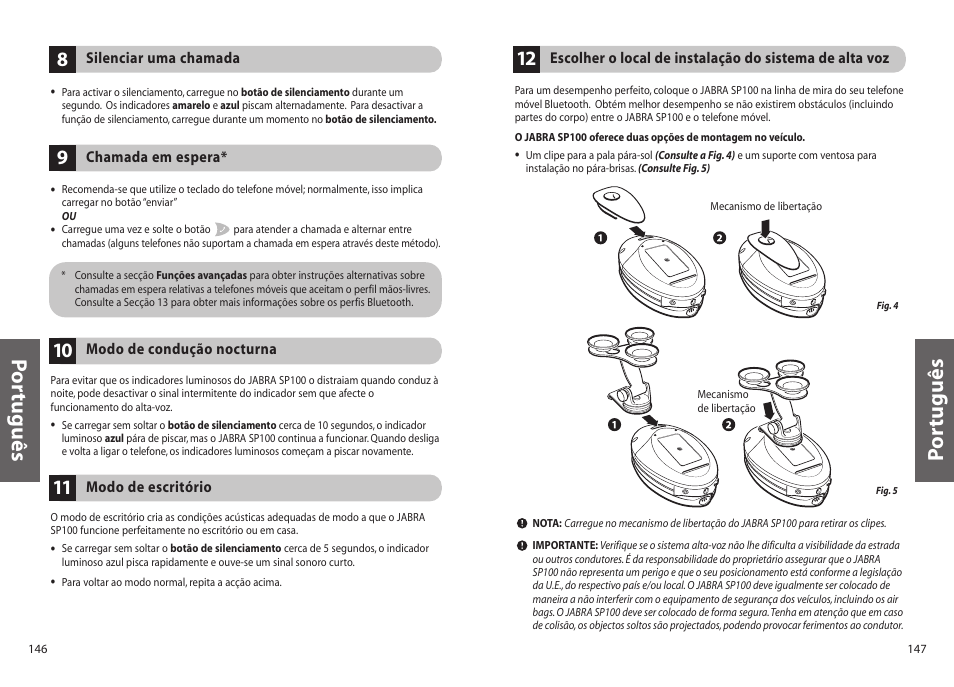 Po rtuguês | Jabra SP100 User Manual | Page 75 / 88