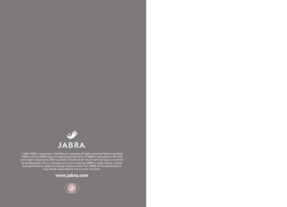 Jabra SP100 User Manual | Page 88 / 88