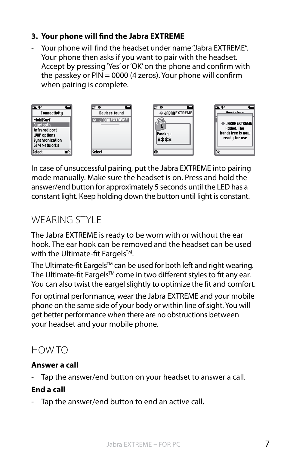 Wearing style, How to, En g li sh | Jabra EXTREME FOR PC bT530 User Manual | Page 8 / 16